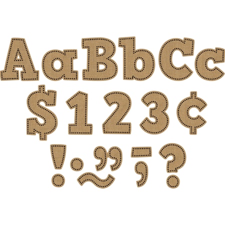 Teacher Created Resources Burlap Bold Block 4in Letters Combo Pack, PK690 TCR3938
